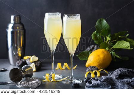 French 75 Cocktail With Lemon Hard Seltzer Instead Of Champagne