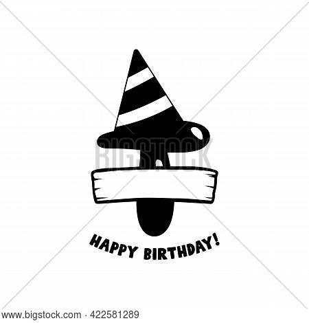 Initial Birthday T Letter. Happy Birthday Monogram Design With Balloons. Alphabet T Template. Stock 