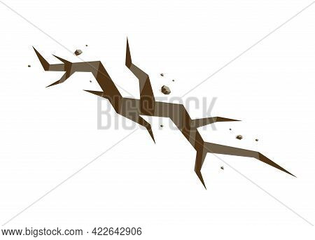 Ground Land Earth Crack Natural Disaster Concept Vector Isometric Illustration Isolated On White Bac