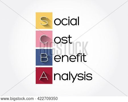 Scba - Social Cost Benefit Analysis Acronym, Business Concept Background