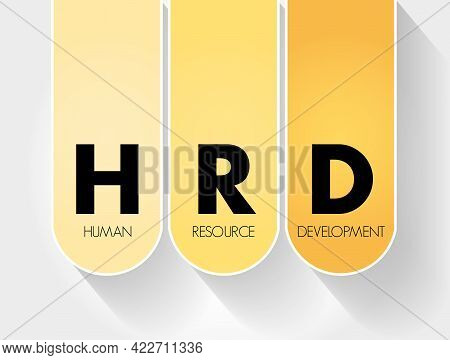 Hrd - Human Resource Development Acronym, Business Concept Background