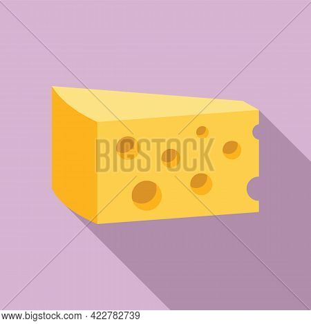 Cheese Emmental Icon. Flat Illustration Of Cheese Emmental Vector Icon For Web Design