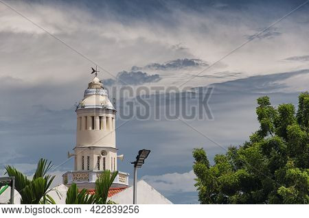 The Historic Archeen Street Malay Mosque In The George Town Area Of Penang Malaysia On A Sunny Day.