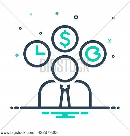 Mix Icon For Entrepreneur Dealmaker Hustler Professional Professed Occupational Business-man Distrib