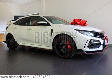 Gdansk, Poland - June 5, 2021: New Model Of Honda Type R Presented In The Car Showroom Of Gdansk