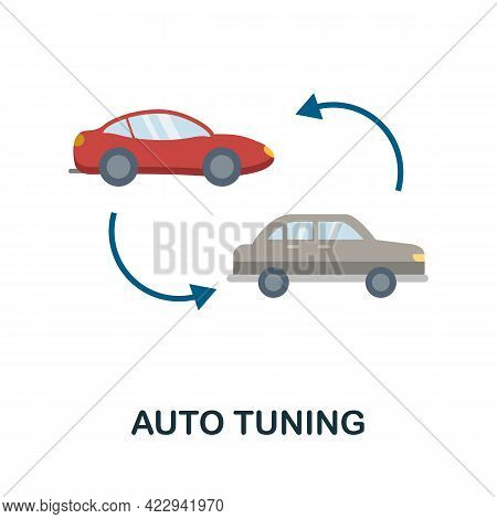 Auto Tuning Flat Icon. Color Simple Element From Car Servise Collection. Creative Auto Tuning Icon F