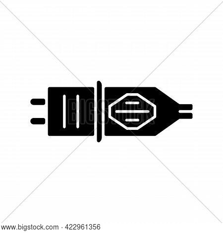 Tattoo Cartridge Black Glyph Icon. Special Containers For Tattoo Ink. Professional Equipment For Pai