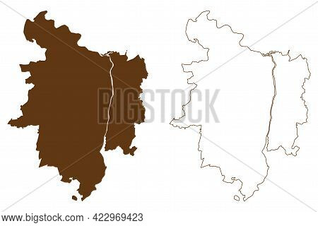 Stendal District (federal Republic Of Germany, Rural District, Free State Of Saxony-anhalt) Map Vect