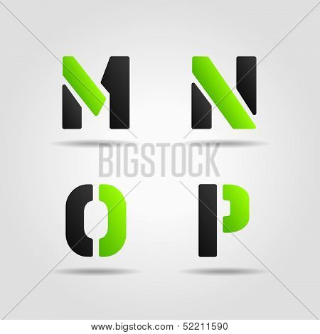 mnop 3d stencil letters
