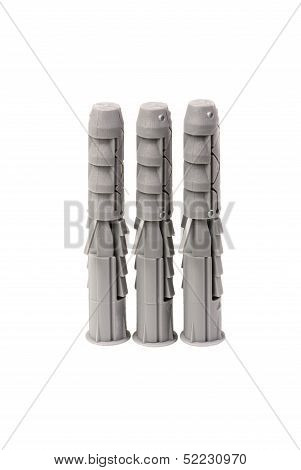 Plastic Straddling Dowel On White Background