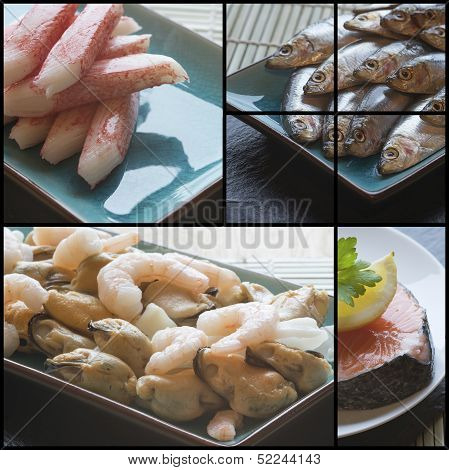 Compilation Collage Of Fresh Food With A Theme