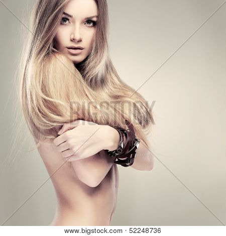 A photo of beautiful girl is in fashion style, glamour