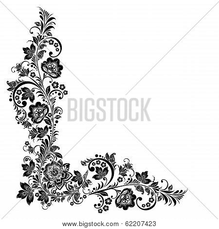 Vector floral background. Russian traditional ornament Hohloma.