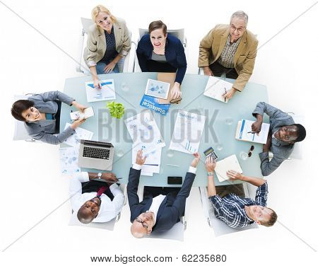 Multi-Ethnic Group Of Business People In Fiancial Meeting