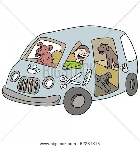 An image of a mobile dog groomer.