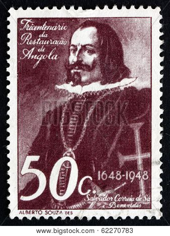 Postage Stamp Angola 1948 Salvador Correia De Sa, Soldier