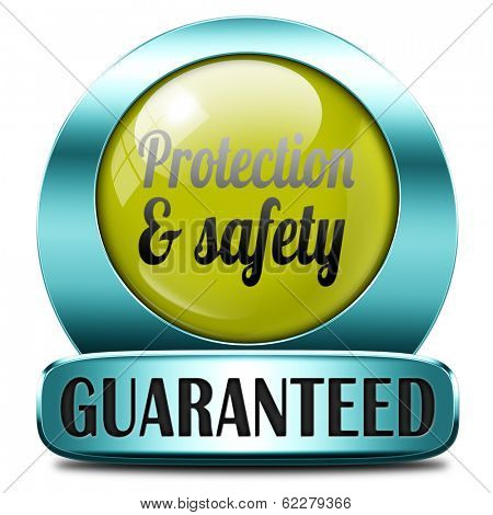 protection and safety first label or sign protect data privacy and personal info security guaranteed