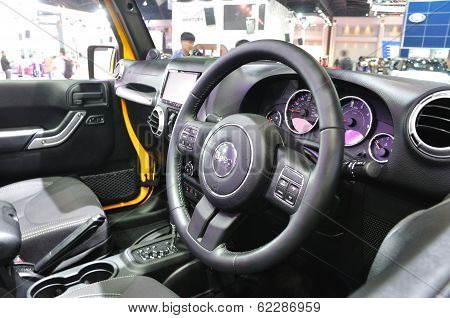 Nonthaburi - March 25: Interior Design Of New Jeep Wrangler Sahara On Display At The 35Th Bangkok In