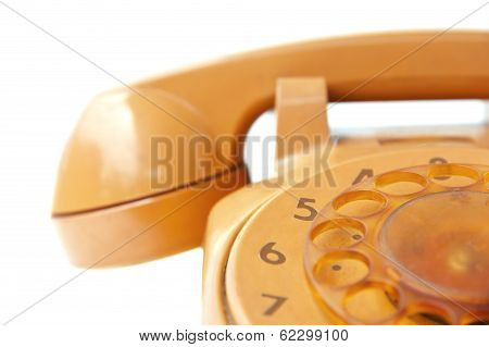 orange vintage phone