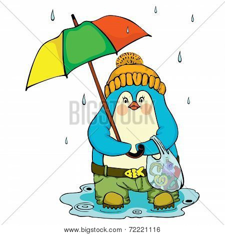 Penguin With An Umbrella