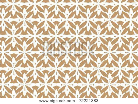 Retro Seamless Brown Stylized Flower Pattern Background