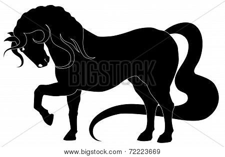 silhouette of horse