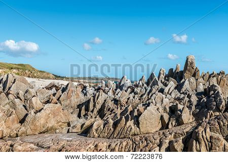 Cliffs On The Beach Near Plouhinec (france)