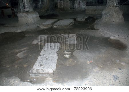 The Floor Of The Church In Geghard Monastery