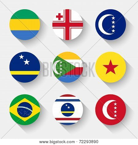 Flags Of The World, Round Buttons