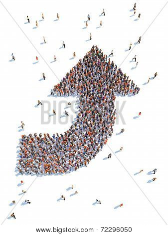 illustration of arrow with people