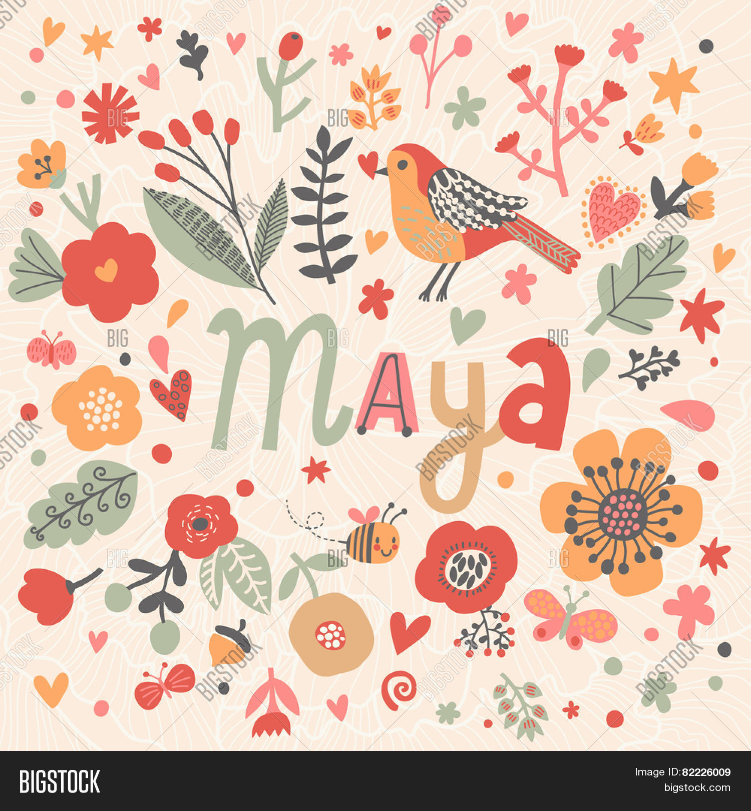 Lovely 44 Name Beautiful Card