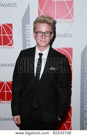 LOS ANGELES - JAN 31:  Tyler Oakley at the 19th Annual Art Directors Guild Excellence in Production Design Awards at a Beverly Hilton Hotel on January 31, 2015 in Beverly Hills, CA