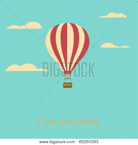 hot air balloon in the sky vector/illustration /background/greetin g card