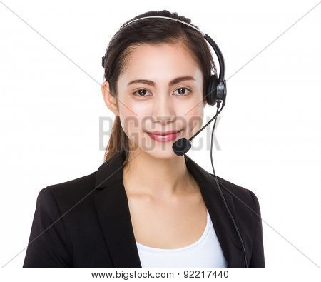 Businesswoman with headset