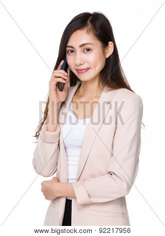 Asian young businesswoman talk to cellphone