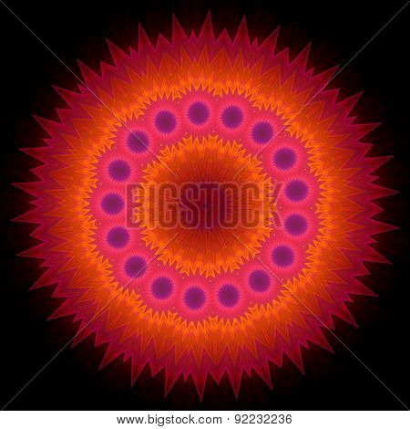 Geometric Decorative Ornament in Round Shape