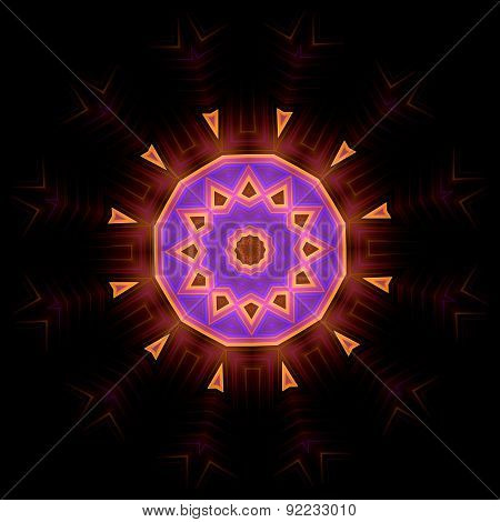 Abstract ethnic pattern on black