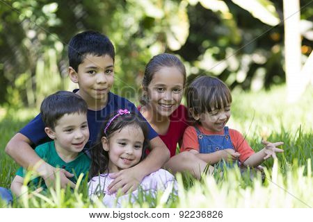 Happy Little Girls And Boys