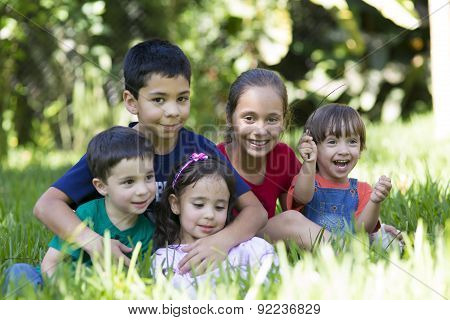 Happy Little Girls And Boys