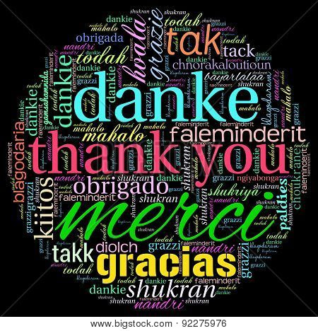Thank You International Word Cloud