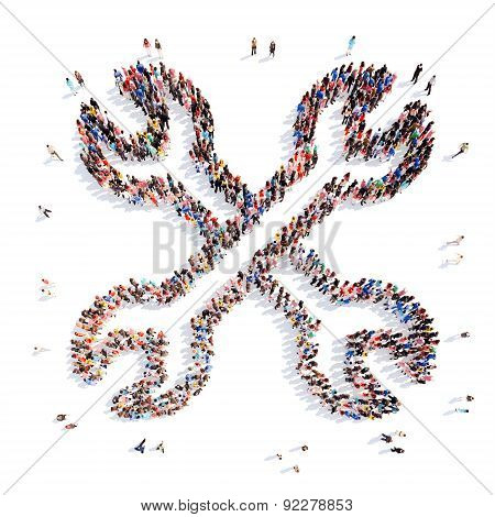 eople in the shape of  instrument.