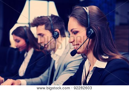 Call center operators at work