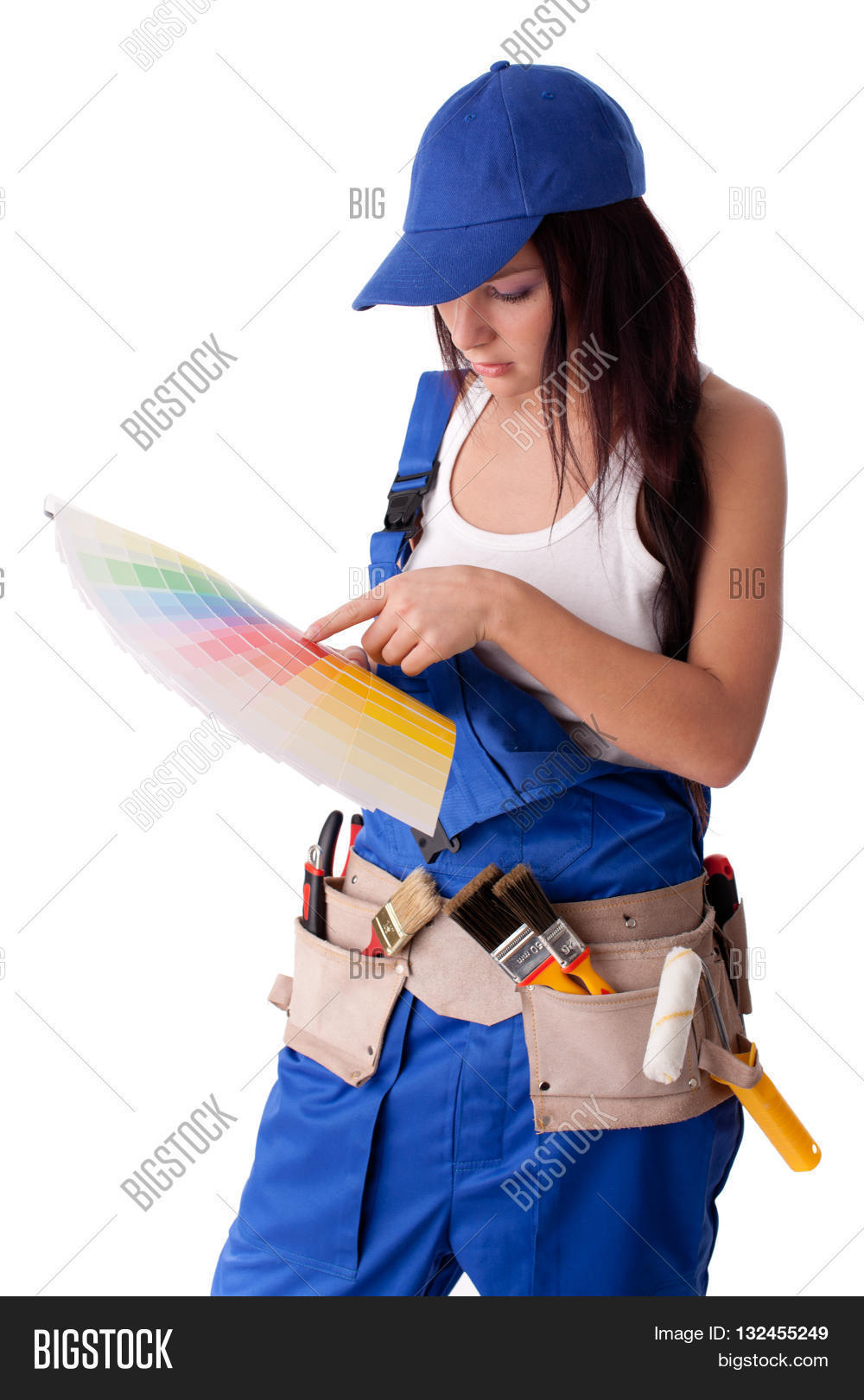 Young Woman Overalls Image & Photo (Free Trial) | Bigstock