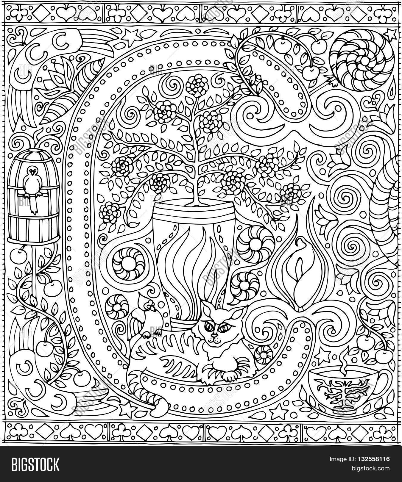 Adult Coloring Book Vector & Photo (Free Trial) | Bigstock