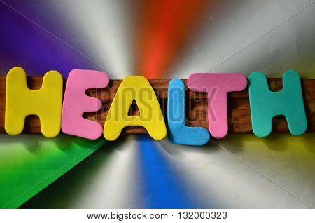 word health on  a abstrac tcolorful  background