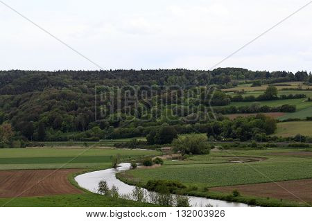 Landscape in the Altmühl valley in Southern Germany.