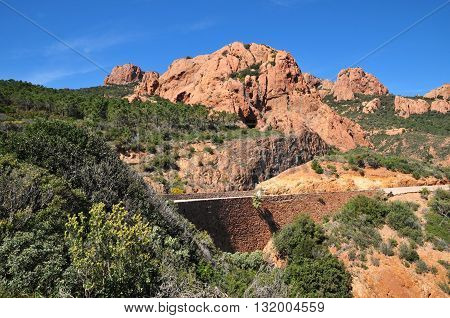 Saint Raphael France - april 14 2016 : the Esterel Massif