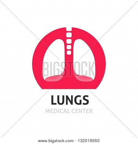Lungs medical diagnostic center vector logo template lung clinic symbol lungs creative logotype flat icon modern emblem design sign illustration isolated on white background