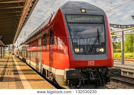 ROSTOCK - MAY 29, 2016: Regional train in Germany