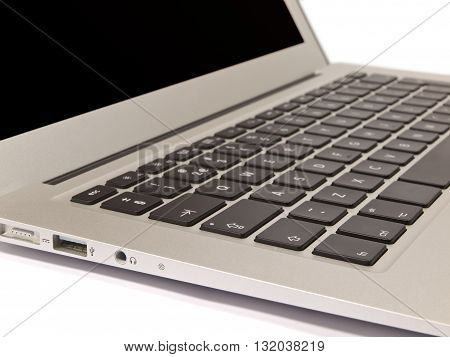Detail Of Keyboard Of Modern Slim Laptop